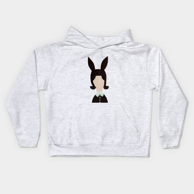 Belcher Art: Black Bunny Hat Kids Hoodie by eyesasdaggers